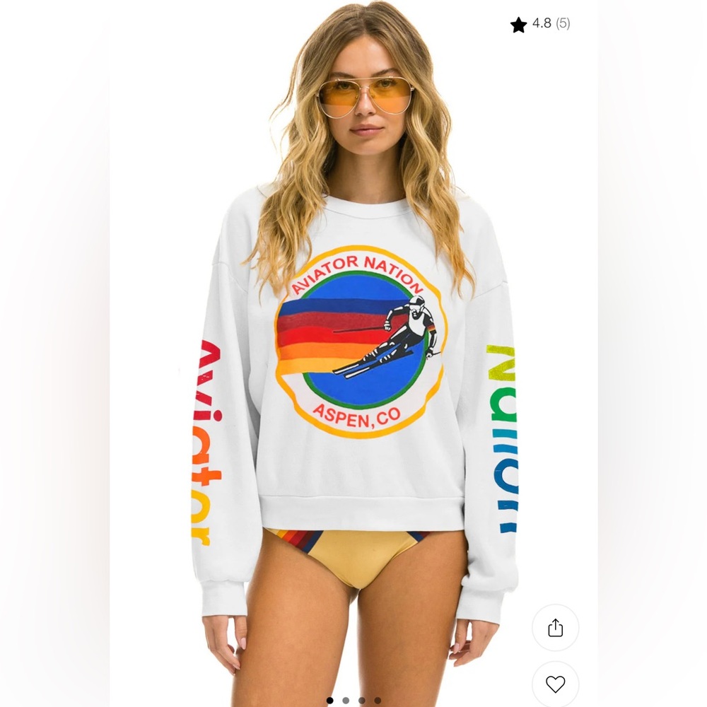 Aviator Nation Aspen Skier Logo crew neck sweatshirt